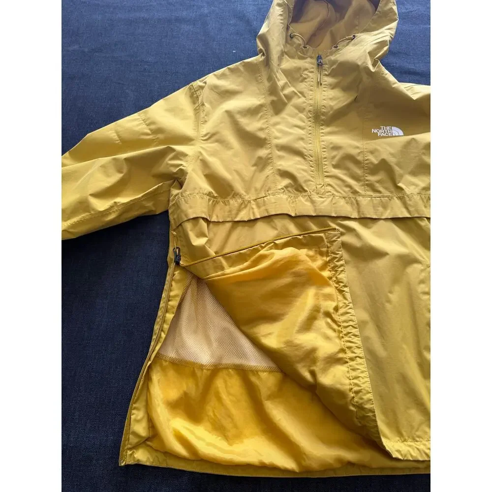 The North Face Yellow Windbreaker Jacket Men's M Half Zip Hooded
